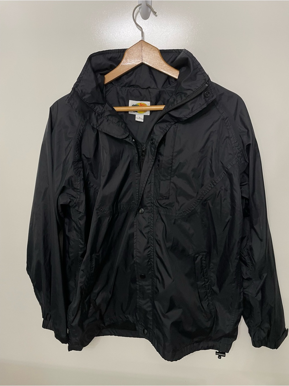Bass Pro Shop Hooded Windbreaker Jacket Womens S Lightweight Gorpcore Rain Coat